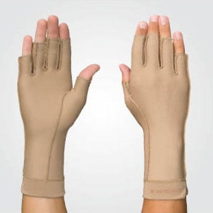 Isotoner-turvotuskäsineet, pari, kärjet auki, Beige